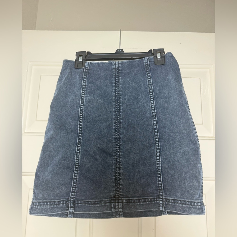 Free People Dark Wash Modern Femme Denim Mini Skirt‎